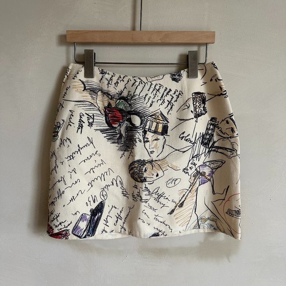 Moschino Dresses & Skirts - Moschino Vintage Couture Graphic Mini Skirt Sz 8